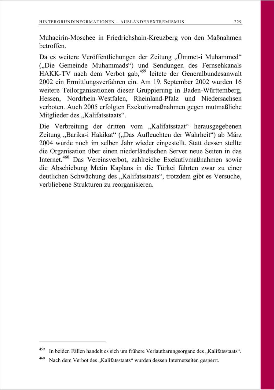 Seite 242 des Verfassungsschutzbericht 2007 Berlin