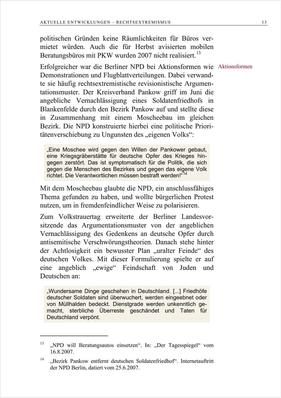 Seite 26 des Verfassungsschutzbericht 2007 Berlin