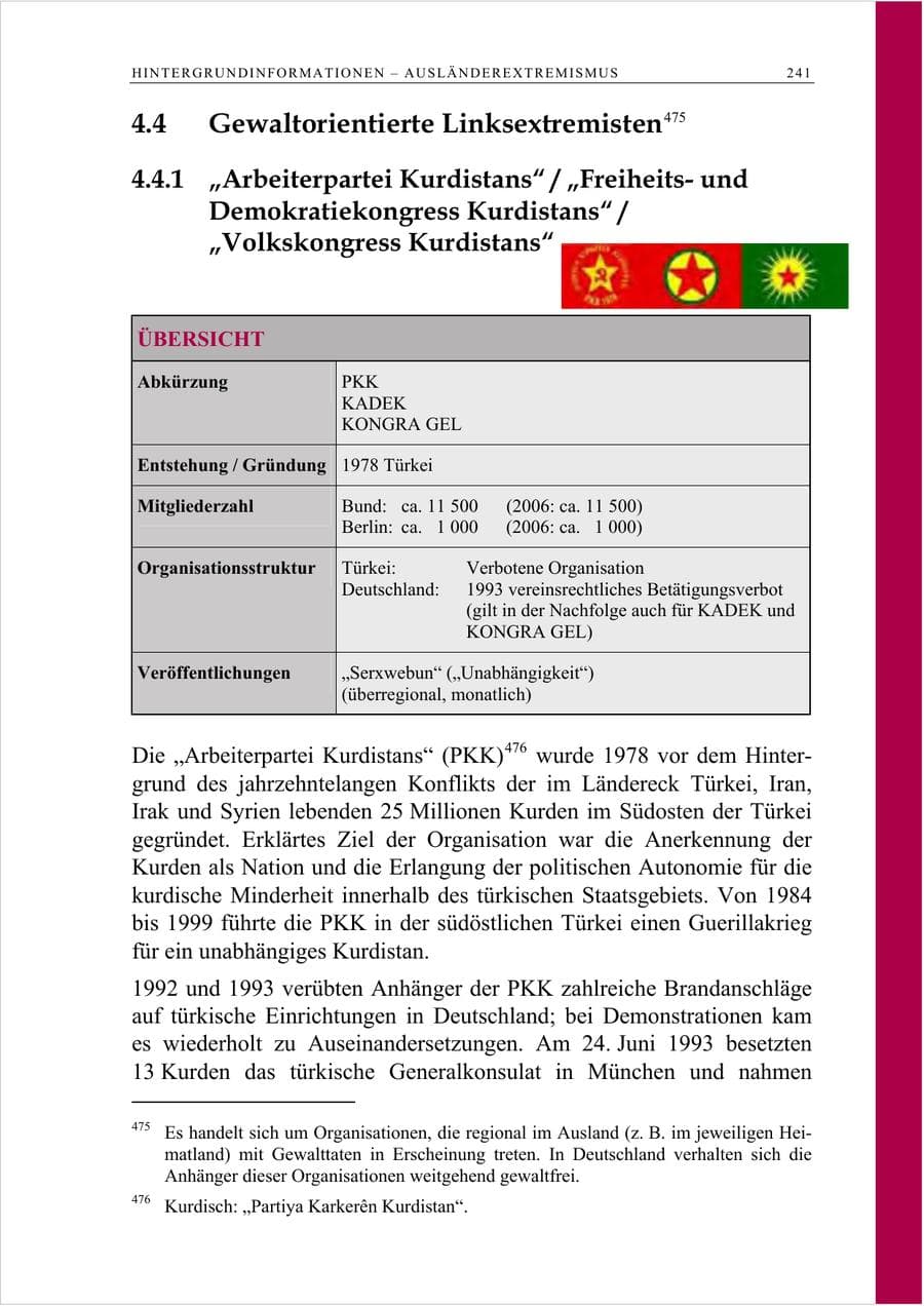 Seite 254 des Verfassungsschutzbericht 2007 Berlin