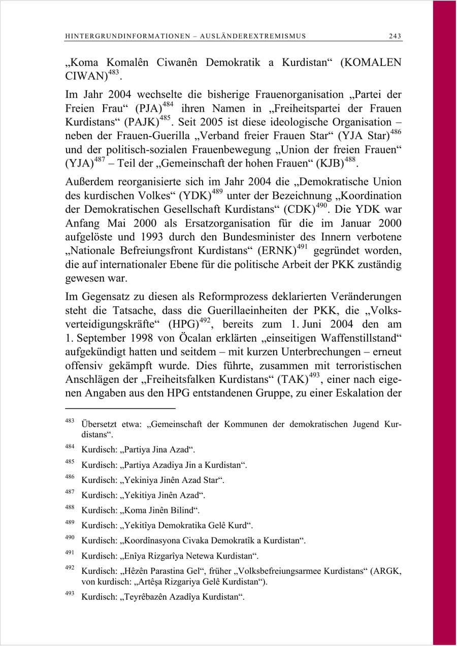 Seite 256 des Verfassungsschutzbericht 2007 Berlin