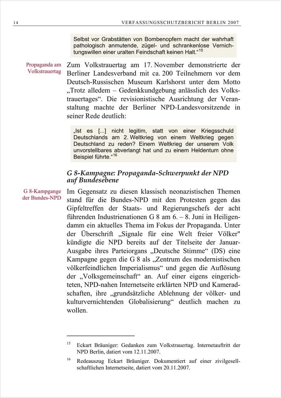 Seite 27 des Verfassungsschutzbericht 2007 Berlin