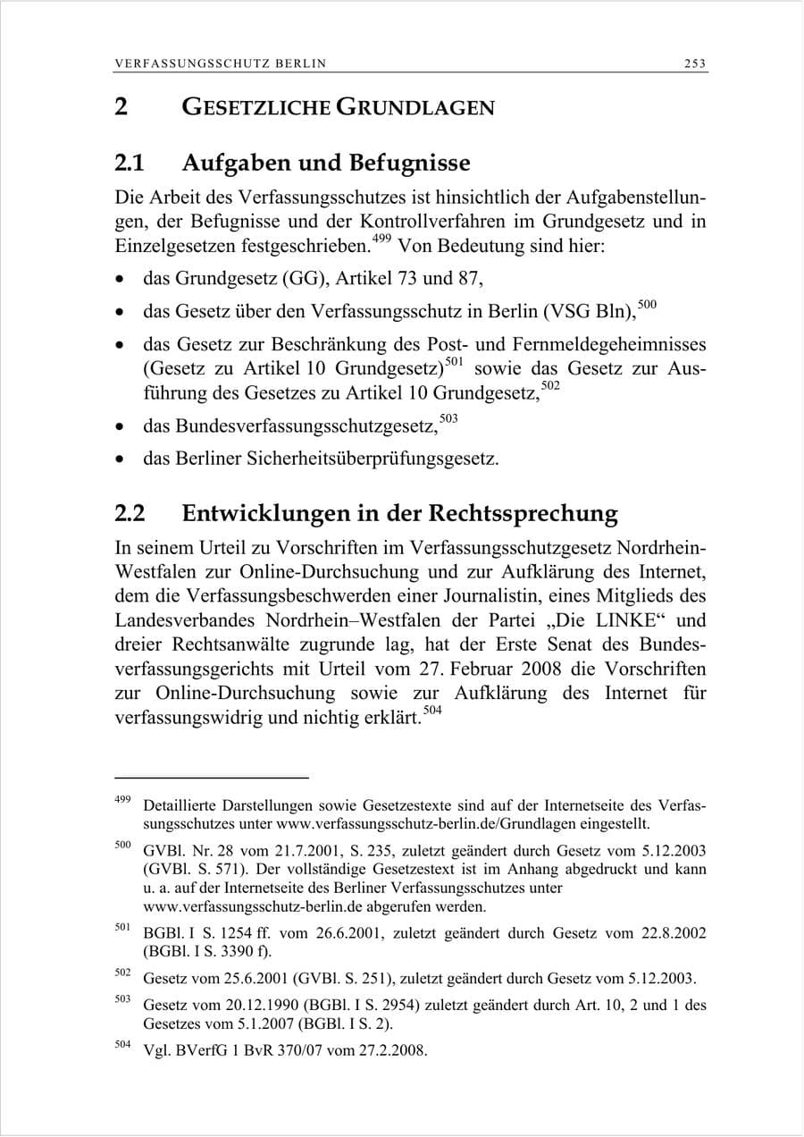 Seite 266 des Verfassungsschutzbericht 2007 Berlin