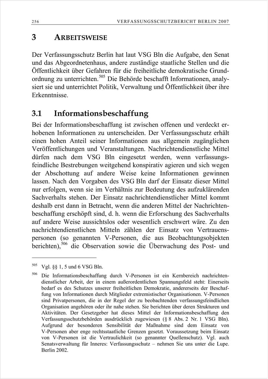 Seite 269 des Verfassungsschutzbericht 2007 Berlin