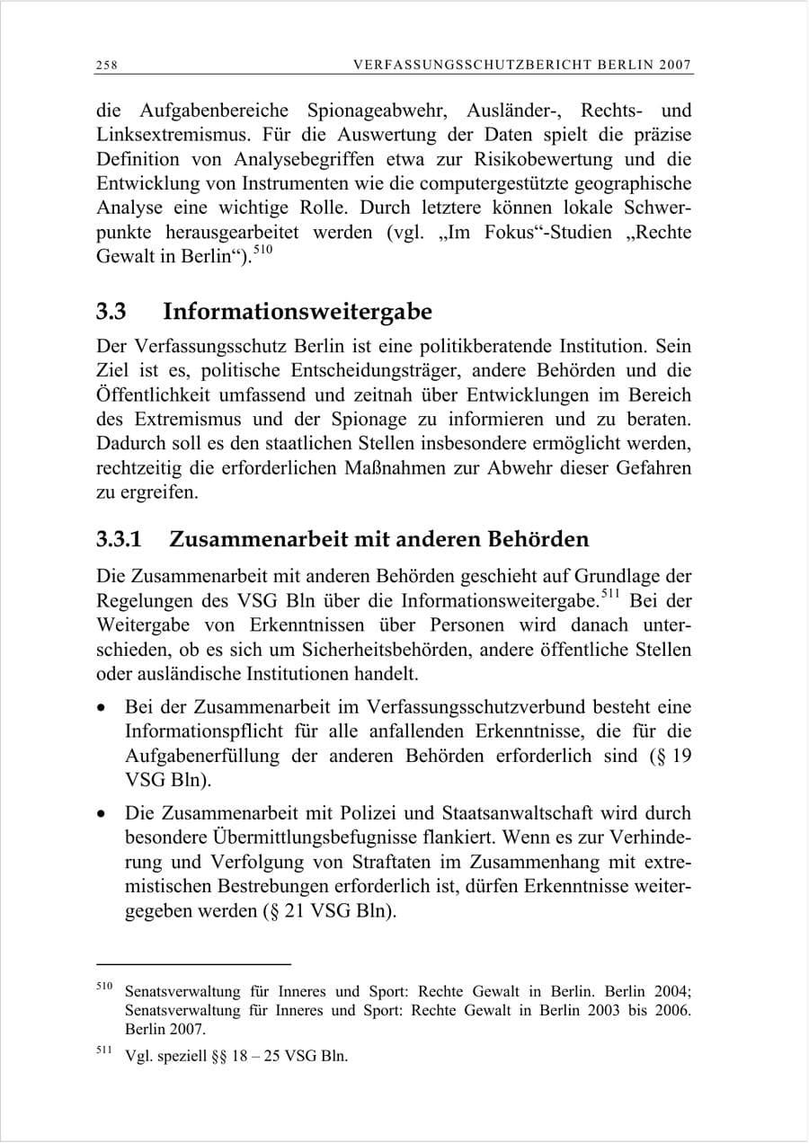 Seite 271 des Verfassungsschutzbericht 2007 Berlin