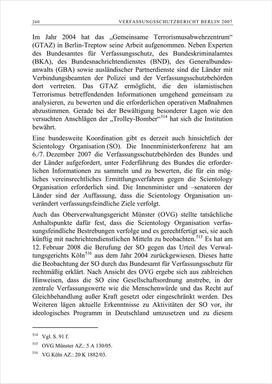 Seite 273 des Verfassungsschutzbericht 2007 Berlin