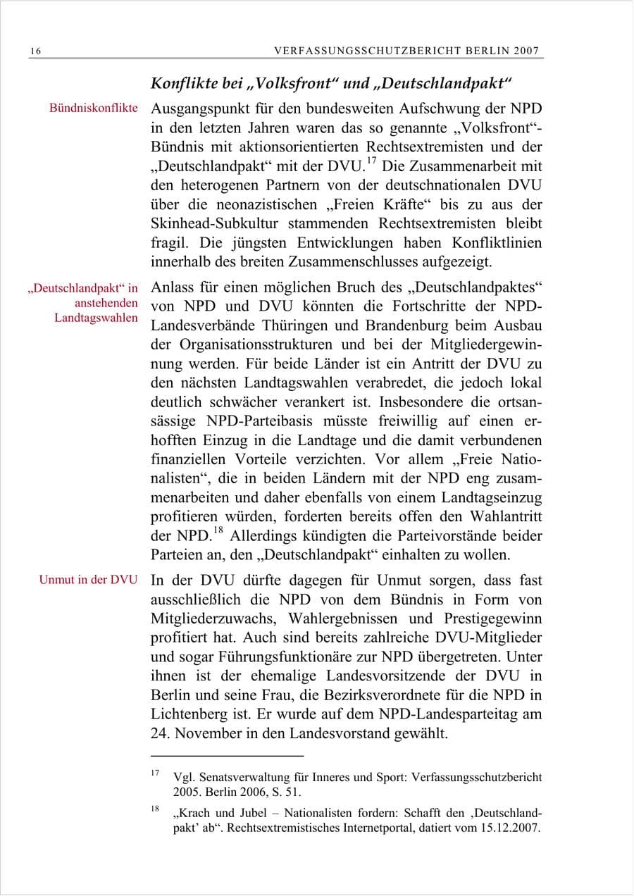 Seite 29 des Verfassungsschutzbericht 2007 Berlin