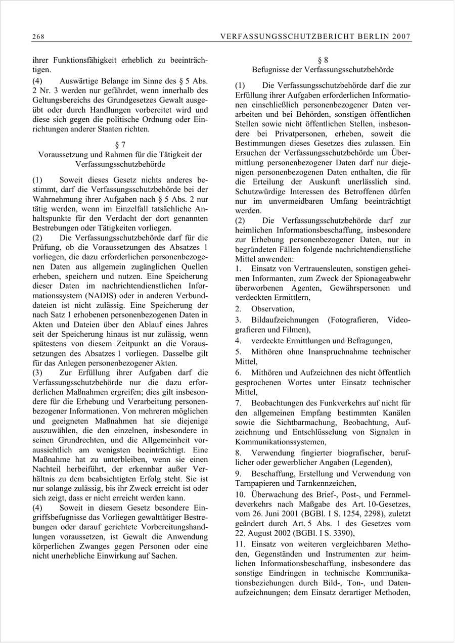 Seite 281 des Verfassungsschutzbericht 2007 Berlin