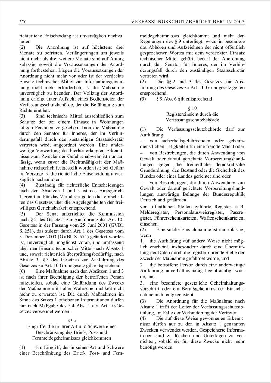 Seite 283 des Verfassungsschutzbericht 2007 Berlin