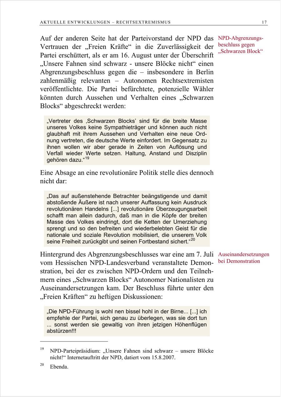 Seite 30 des Verfassungsschutzbericht 2007 Berlin