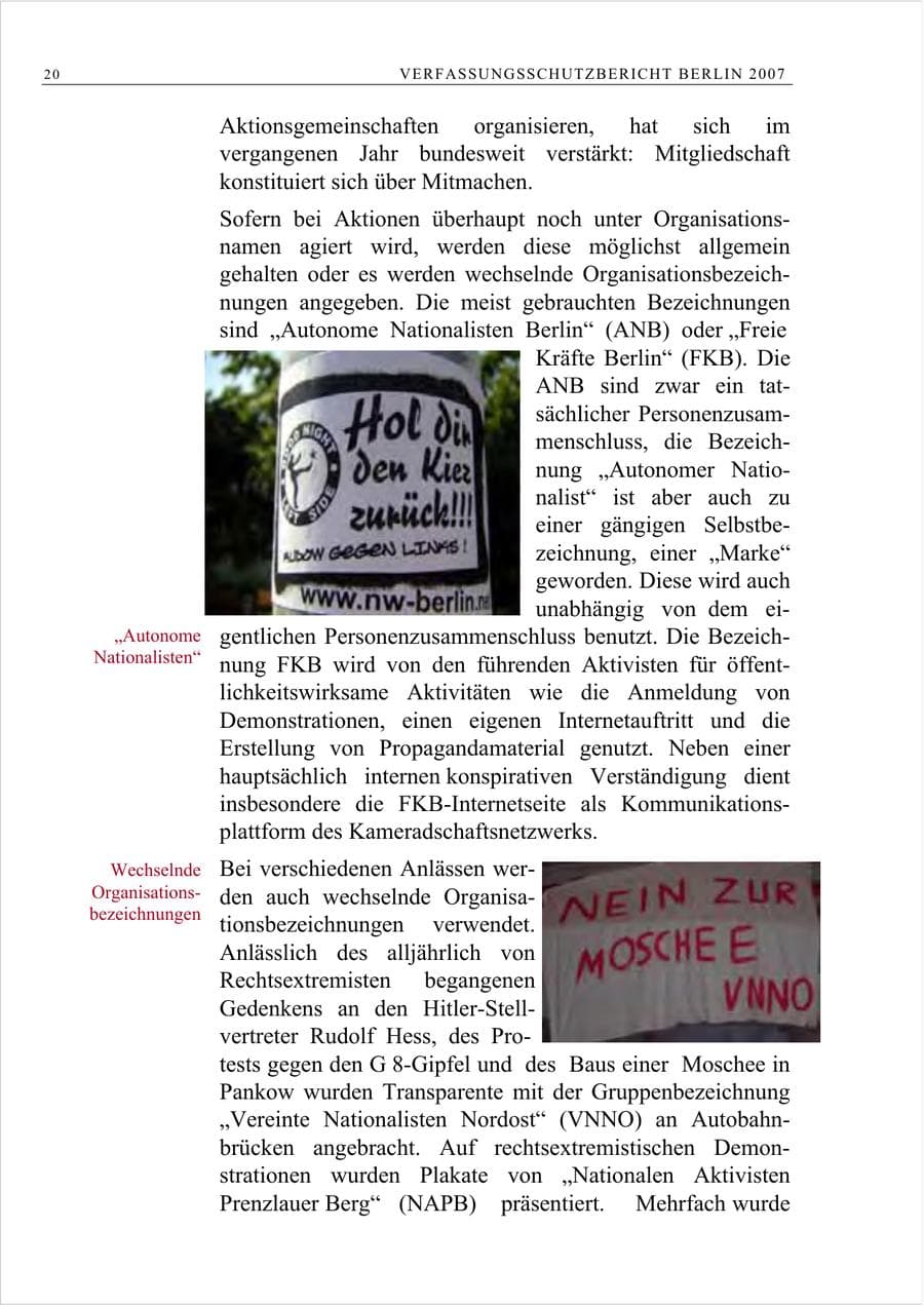 Seite 33 des Verfassungsschutzbericht 2007 Berlin