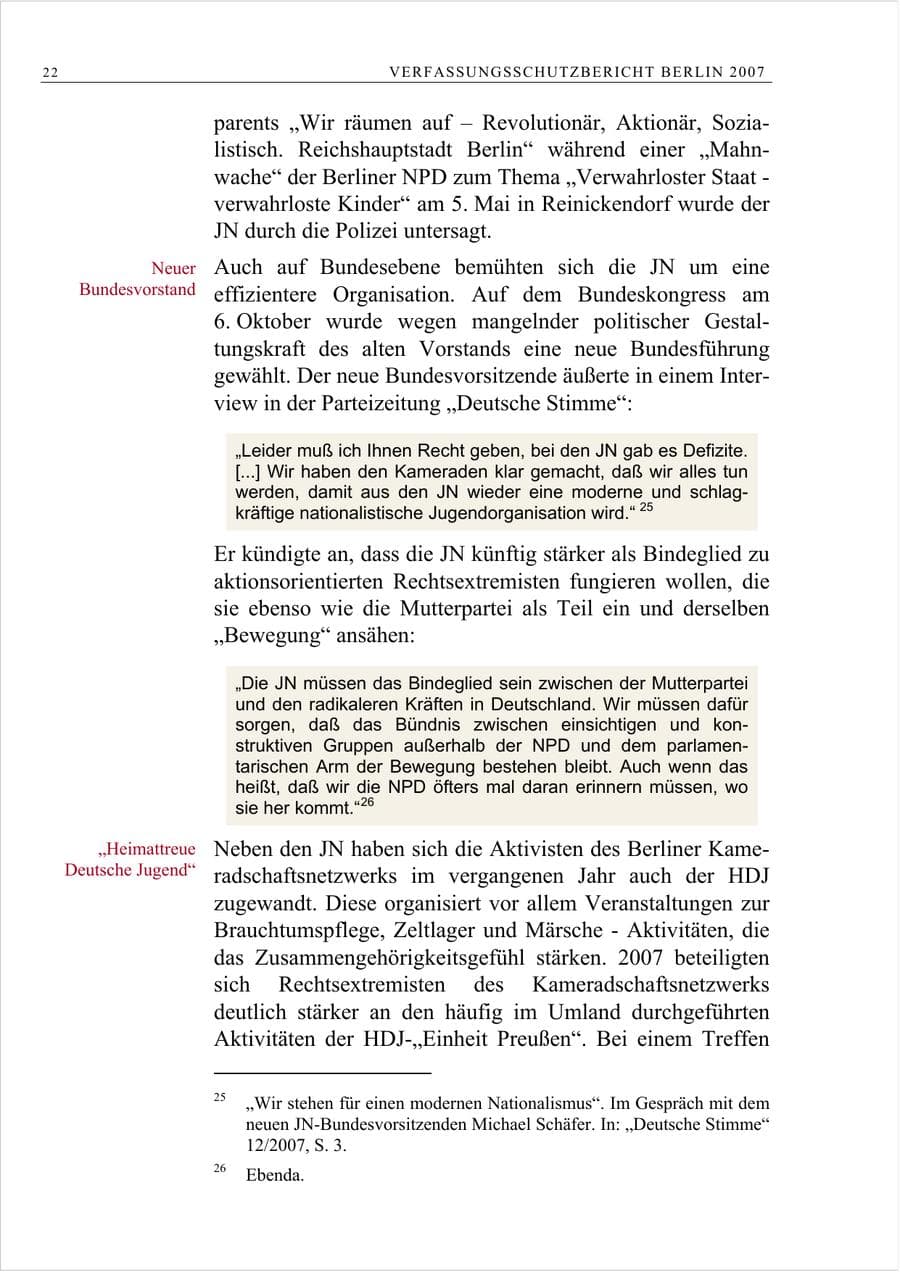 Seite 35 des Verfassungsschutzbericht 2007 Berlin