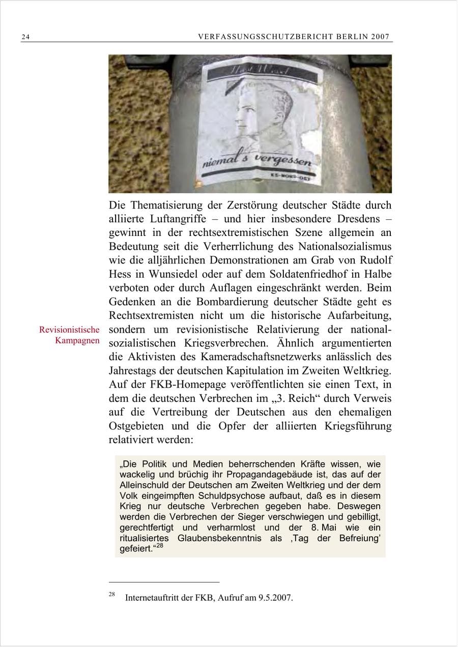 Seite 37 des Verfassungsschutzbericht 2007 Berlin
