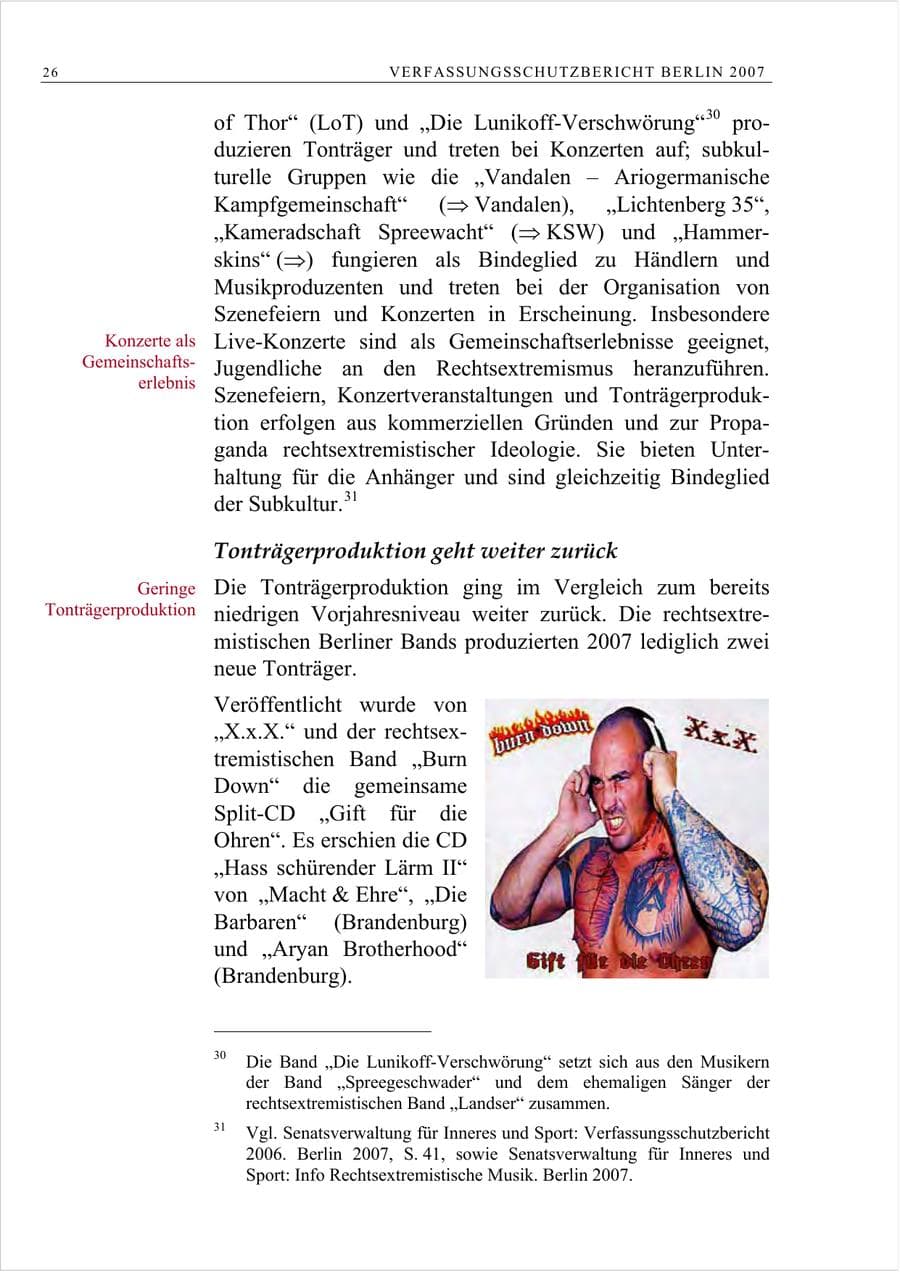 Seite 39 des Verfassungsschutzbericht 2007 Berlin