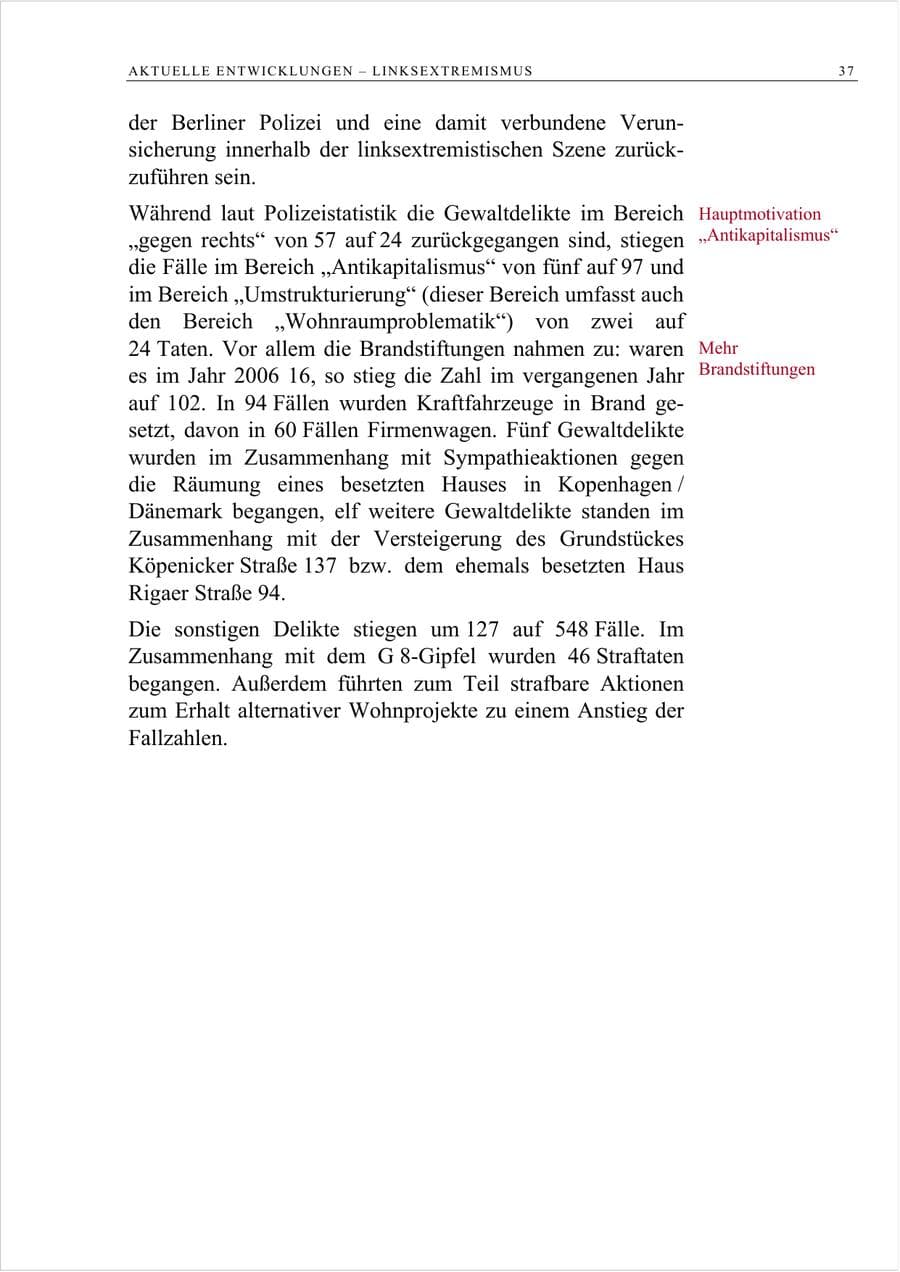 Seite 50 des Verfassungsschutzbericht 2007 Berlin