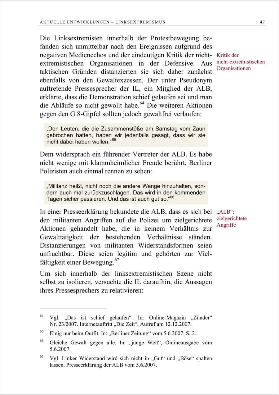 Seite 60 des Verfassungsschutzbericht 2007 Berlin