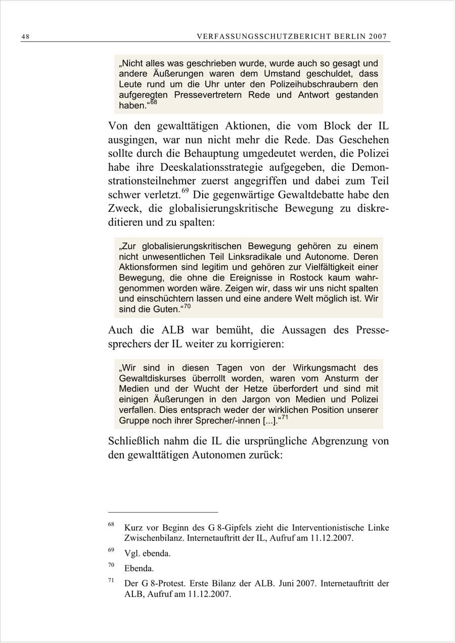 Seite 61 des Verfassungsschutzbericht 2007 Berlin