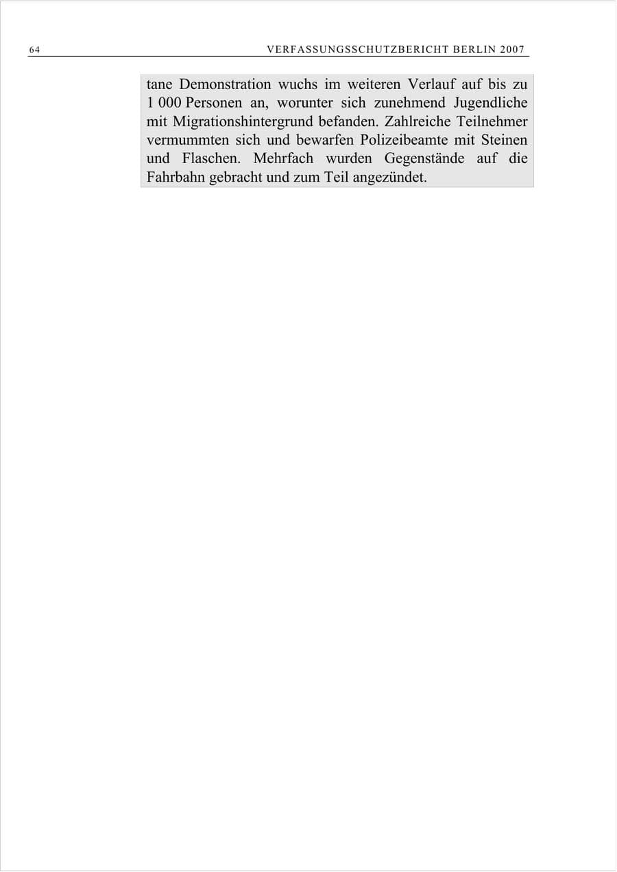 Seite 77 des Verfassungsschutzbericht 2007 Berlin