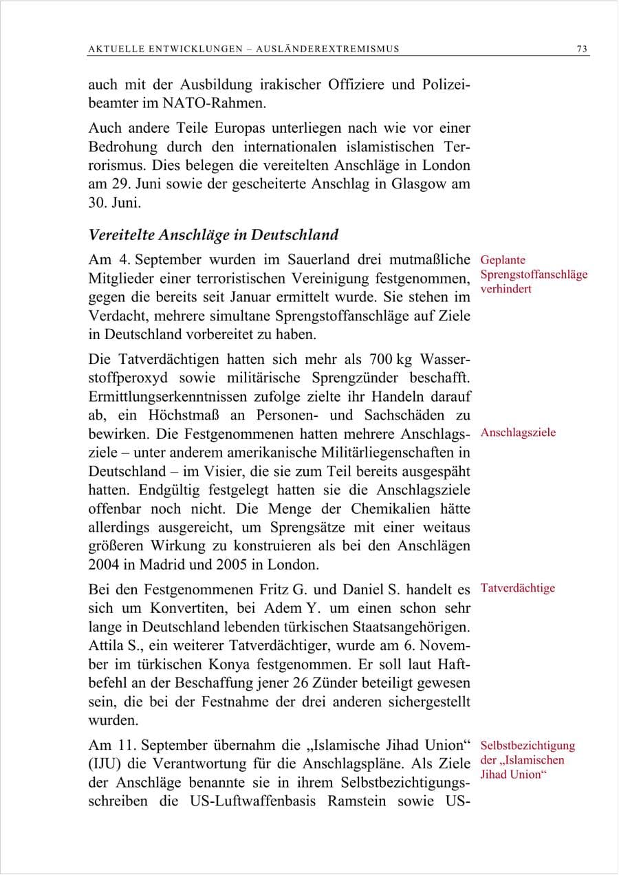 Seite 86 des Verfassungsschutzbericht 2007 Berlin