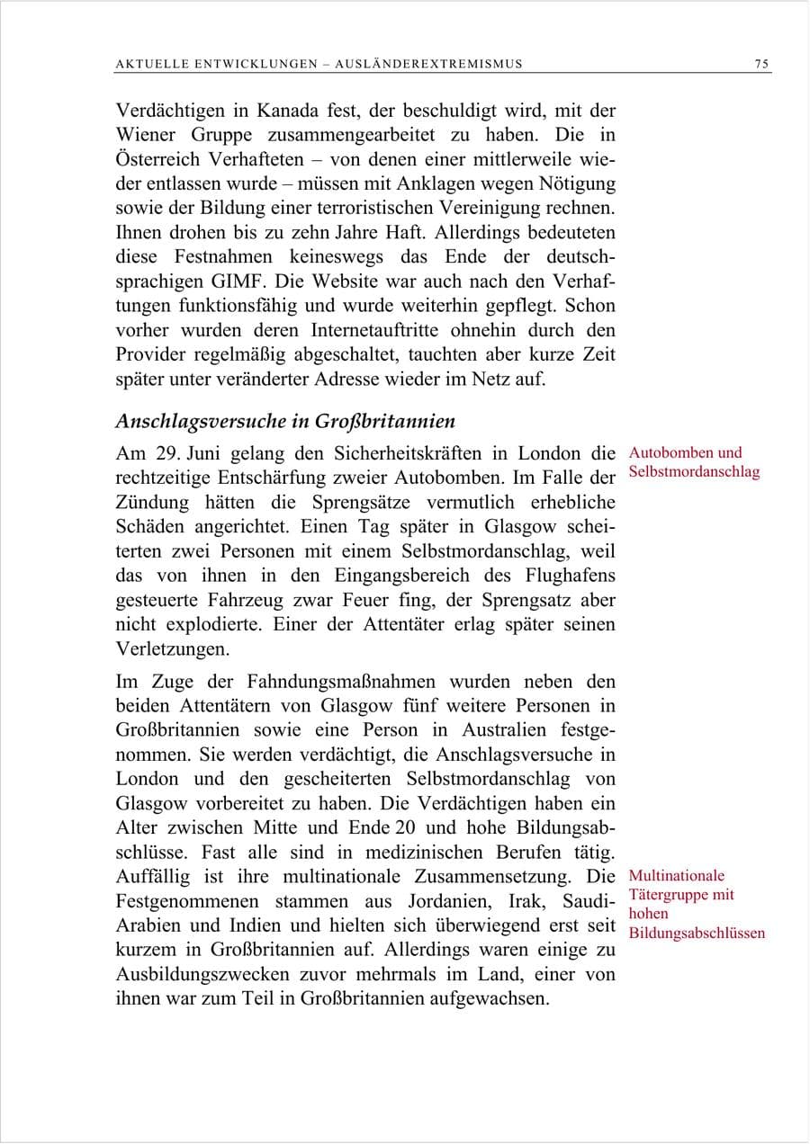 Seite 88 des Verfassungsschutzbericht 2007 Berlin
