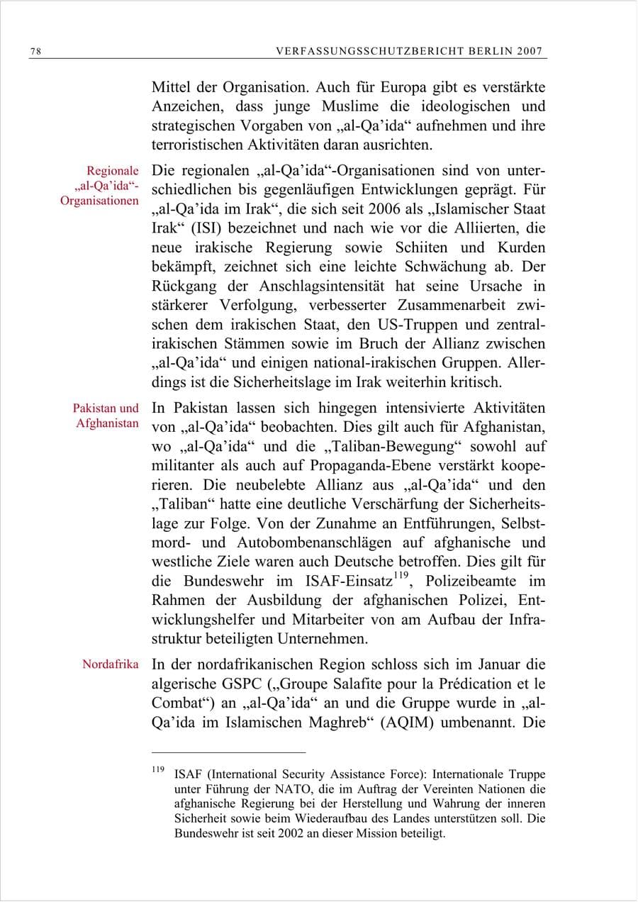 Seite 91 des Verfassungsschutzbericht 2007 Berlin