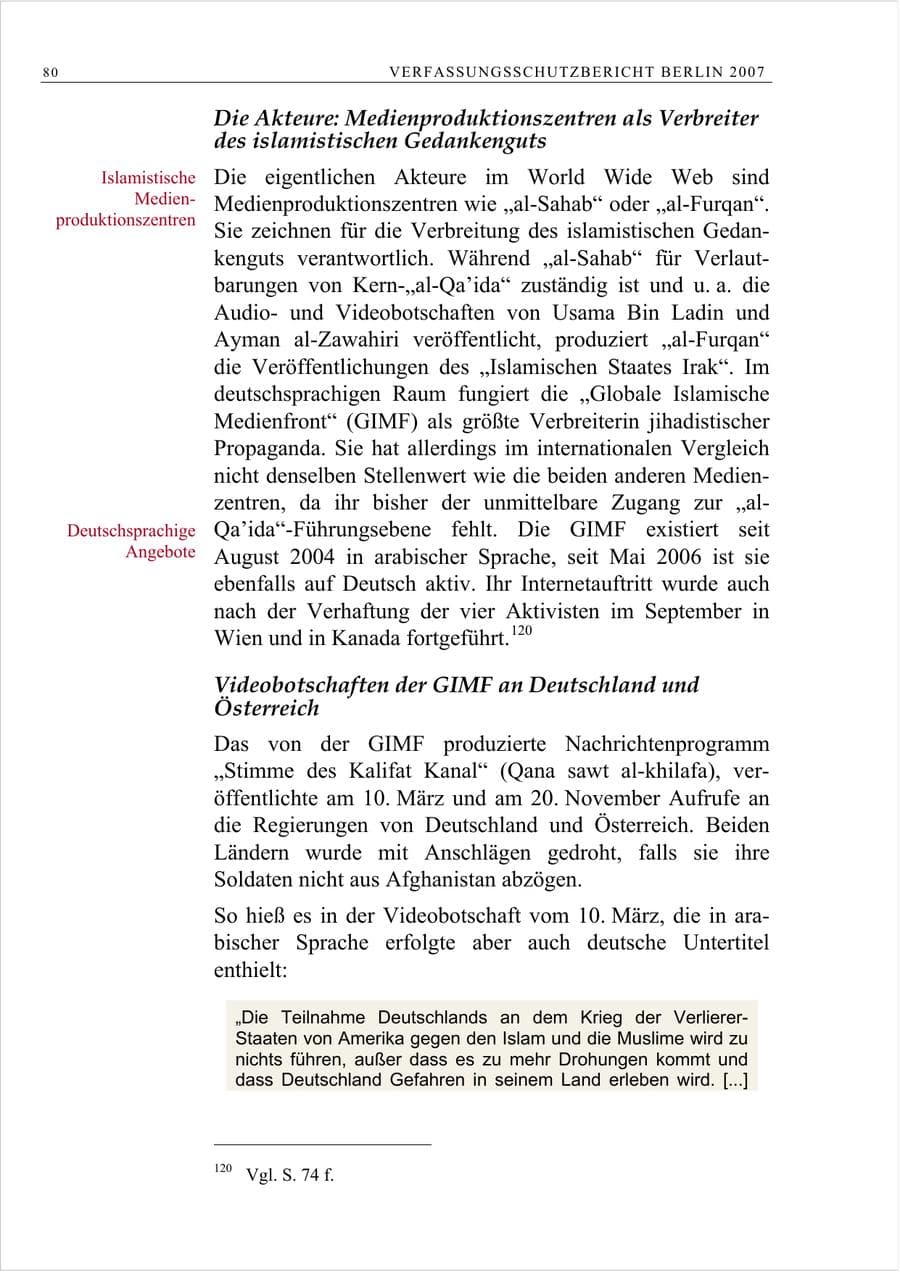 Seite 93 des Verfassungsschutzbericht 2007 Berlin