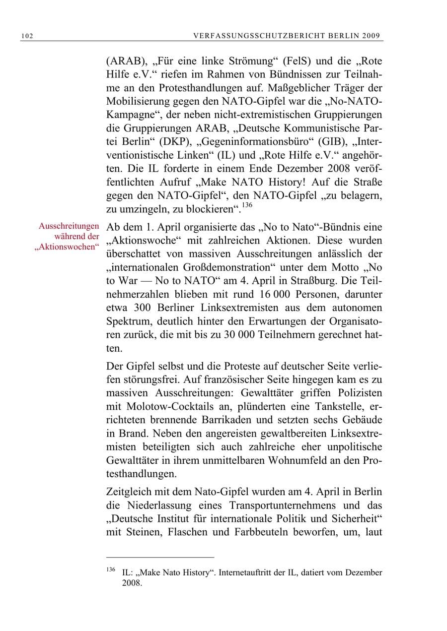 Seite 115 des Verfassungsschutzbericht 2009 Berlin