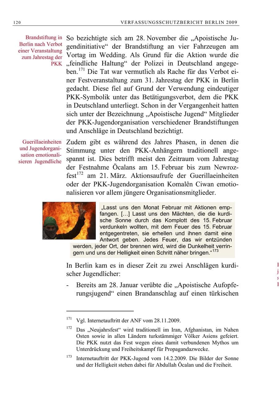 Seite 133 des Verfassungsschutzbericht 2009 Berlin