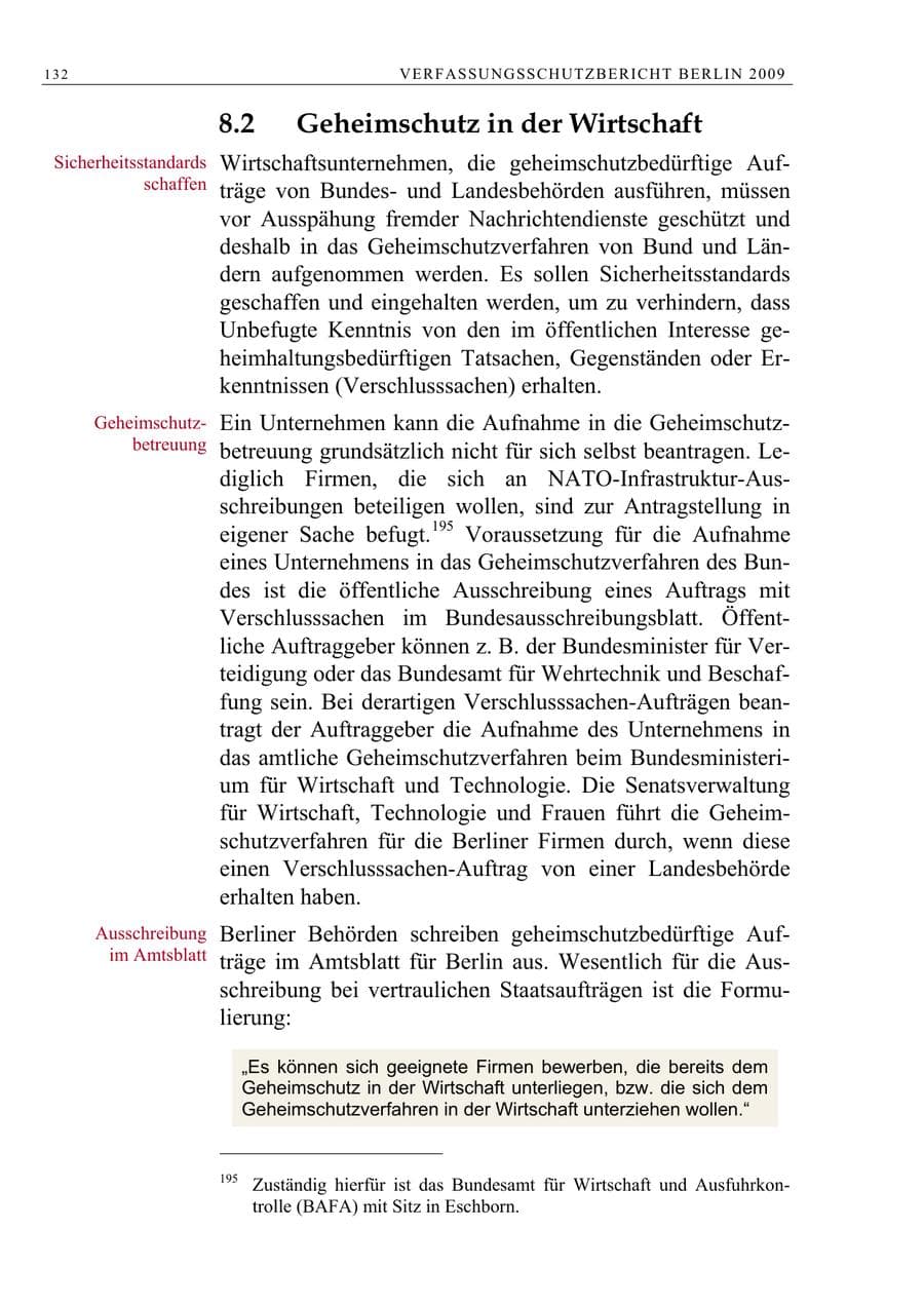 Seite 145 des Verfassungsschutzbericht 2009 Berlin