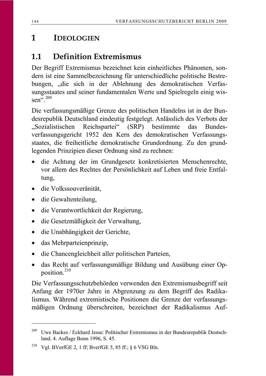 Seite 157 des Verfassungsschutzbericht 2009 Berlin