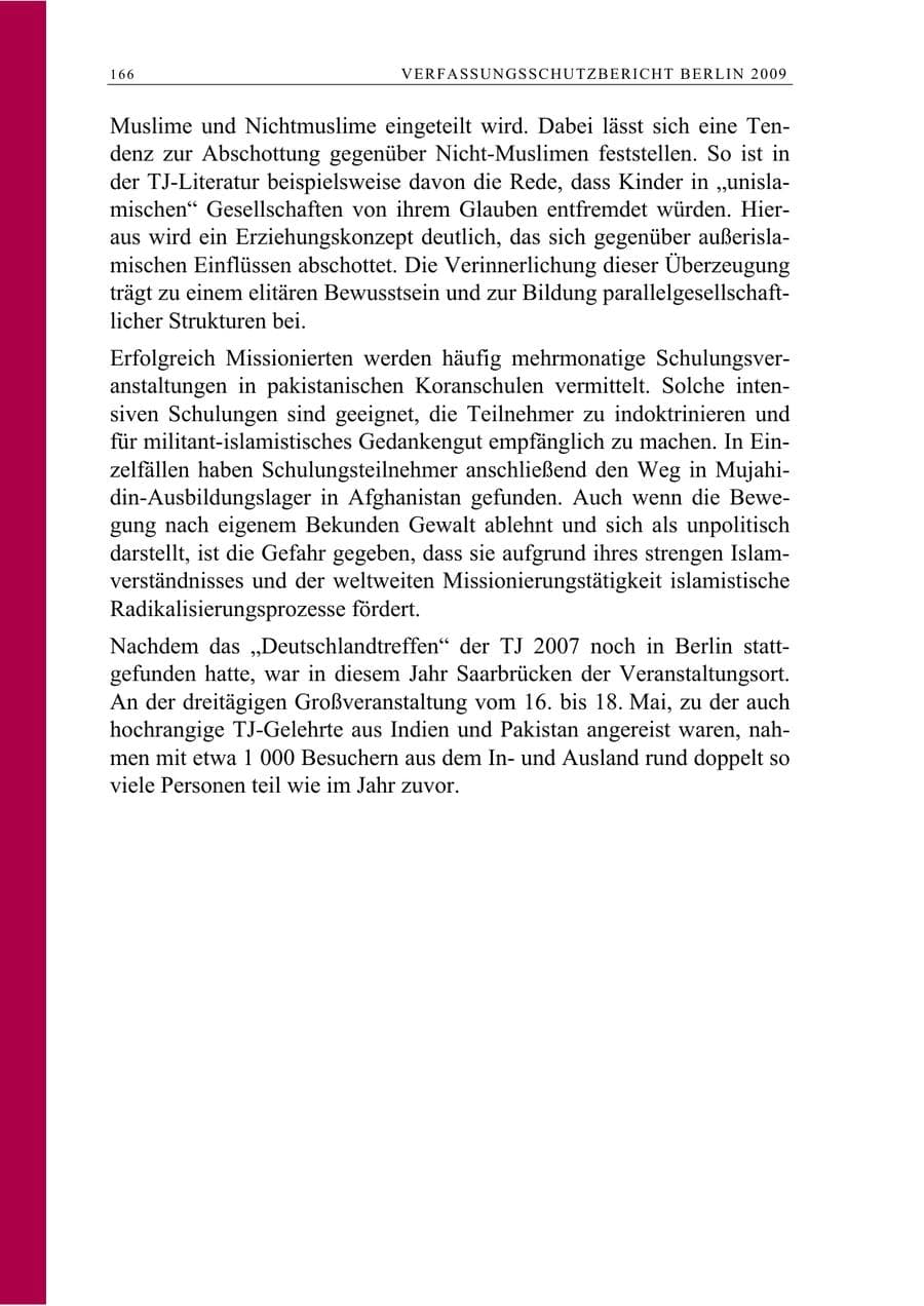 Seite 179 des Verfassungsschutzbericht 2009 Berlin