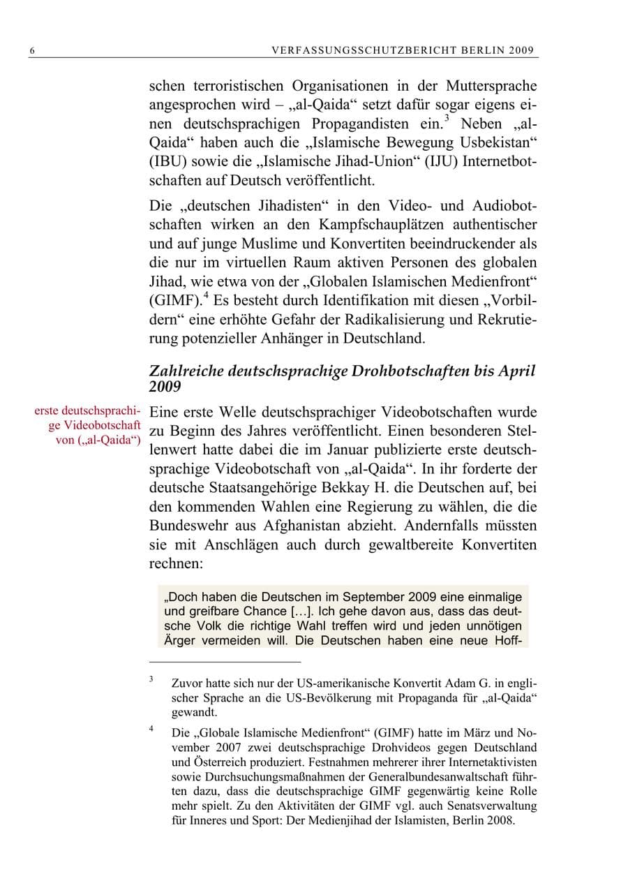Seite 19 des Verfassungsschutzbericht 2009 Berlin