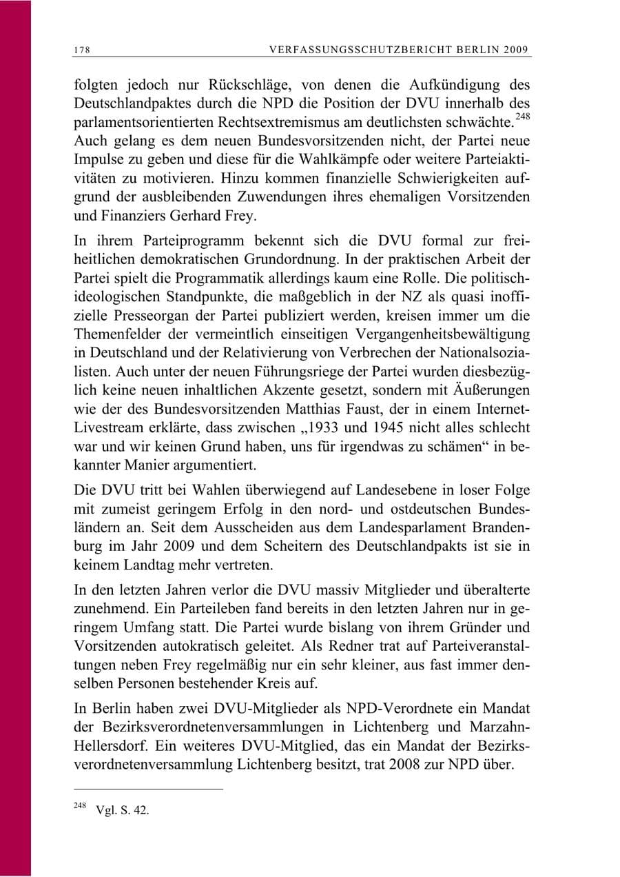 Seite 191 des Verfassungsschutzbericht 2009 Berlin