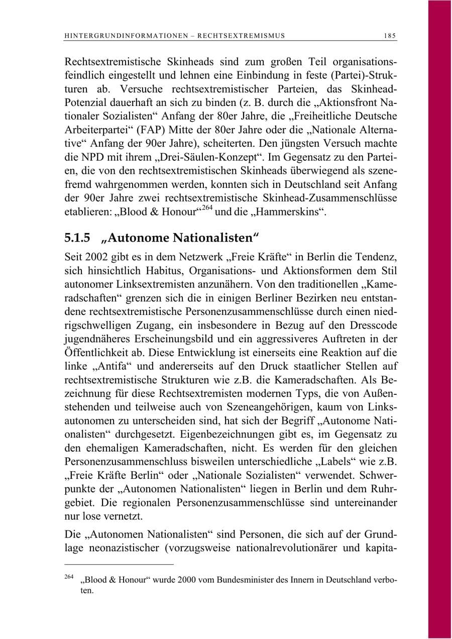 Seite 198 des Verfassungsschutzbericht 2009 Berlin