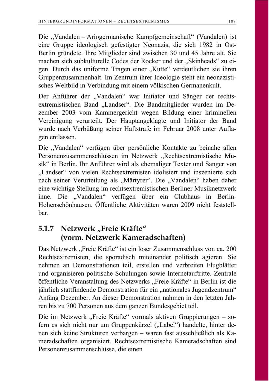 Seite 200 des Verfassungsschutzbericht 2009 Berlin