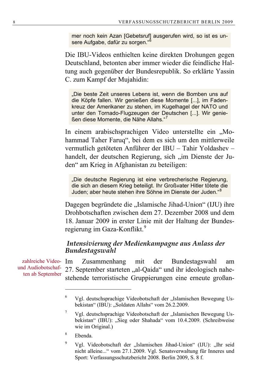 Seite 21 des Verfassungsschutzbericht 2009 Berlin