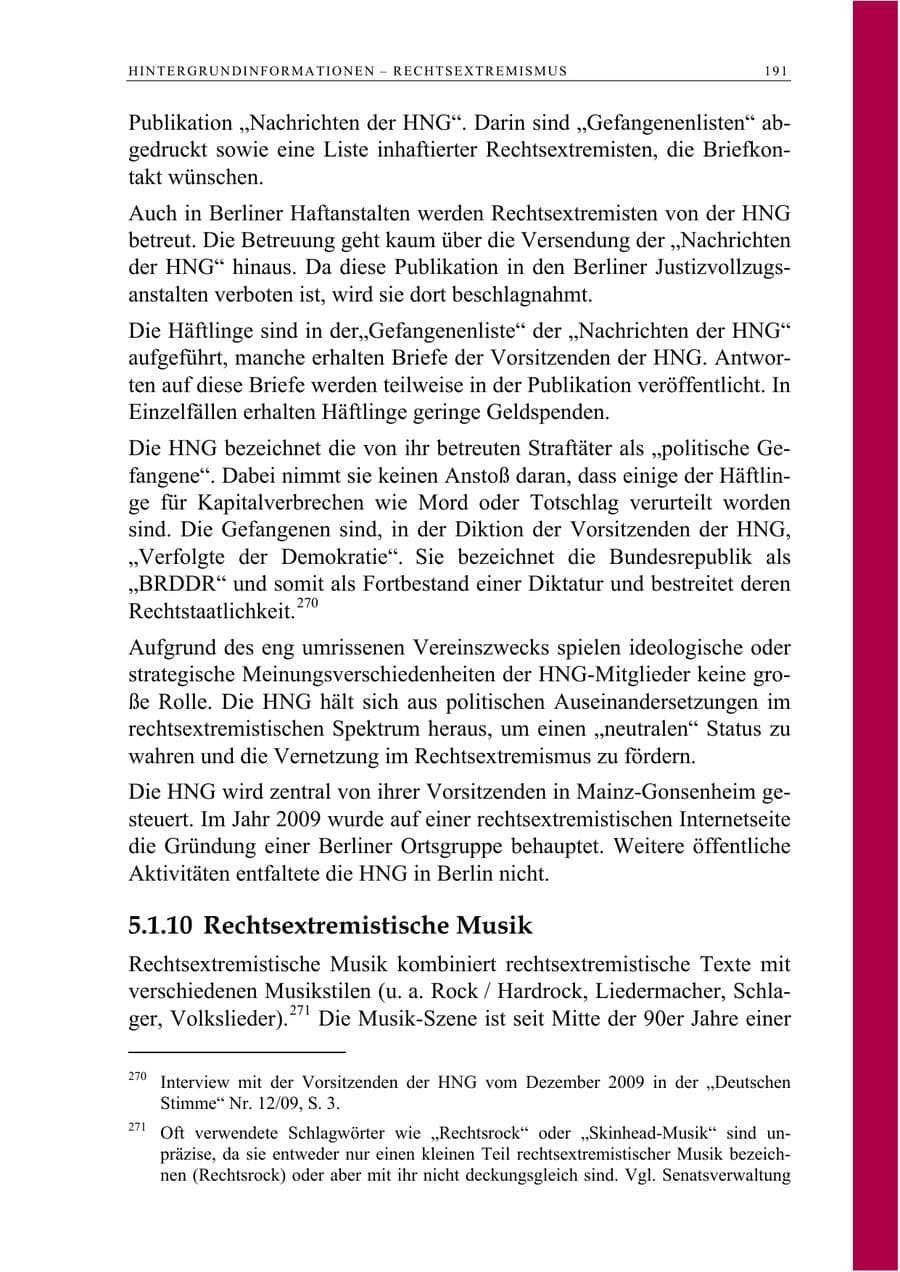 Seite 204 des Verfassungsschutzbericht 2009 Berlin