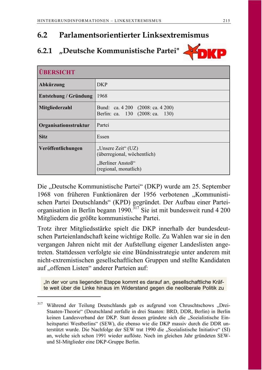 Seite 228 des Verfassungsschutzbericht 2009 Berlin