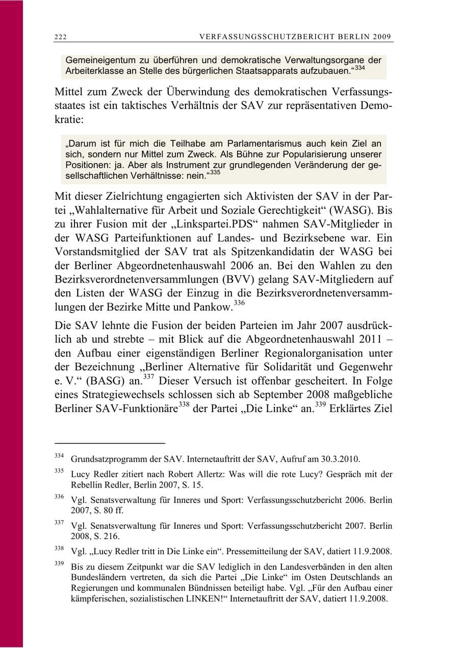 Seite 235 des Verfassungsschutzbericht 2009 Berlin