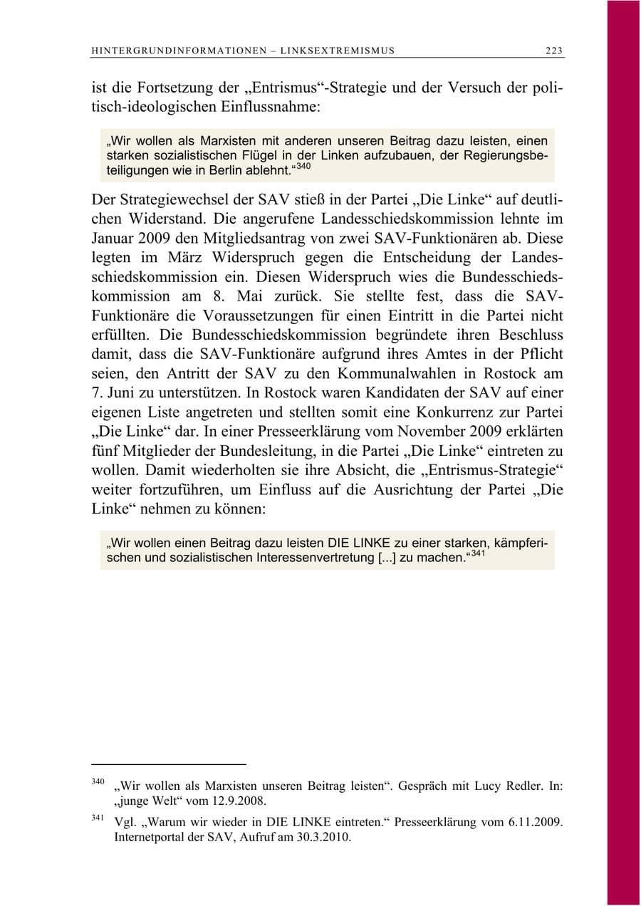 Seite 236 des Verfassungsschutzbericht 2009 Berlin