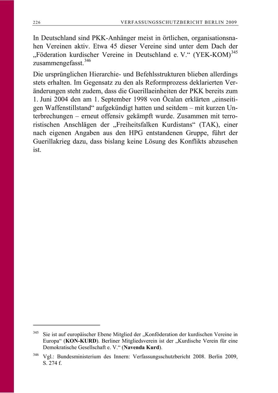 Seite 239 des Verfassungsschutzbericht 2009 Berlin
