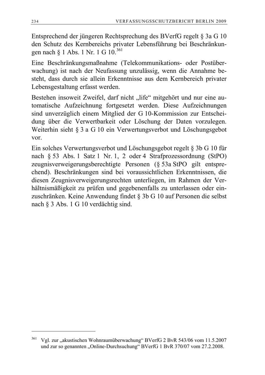 Seite 247 des Verfassungsschutzbericht 2009 Berlin