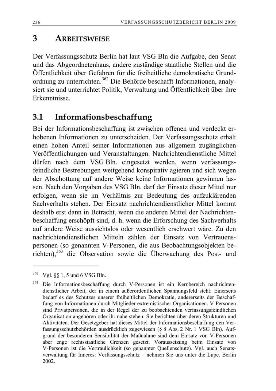 Seite 249 des Verfassungsschutzbericht 2009 Berlin