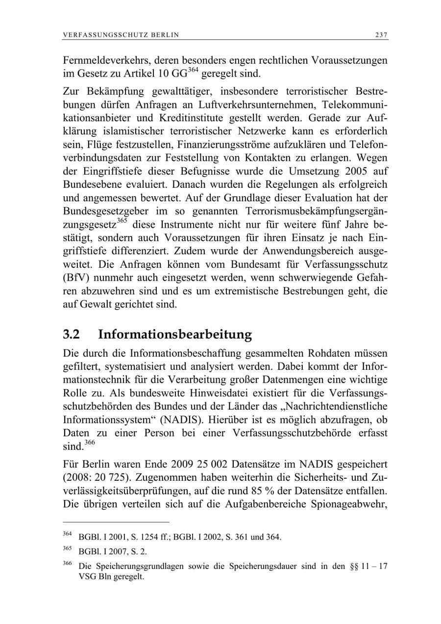 Seite 250 des Verfassungsschutzbericht 2009 Berlin