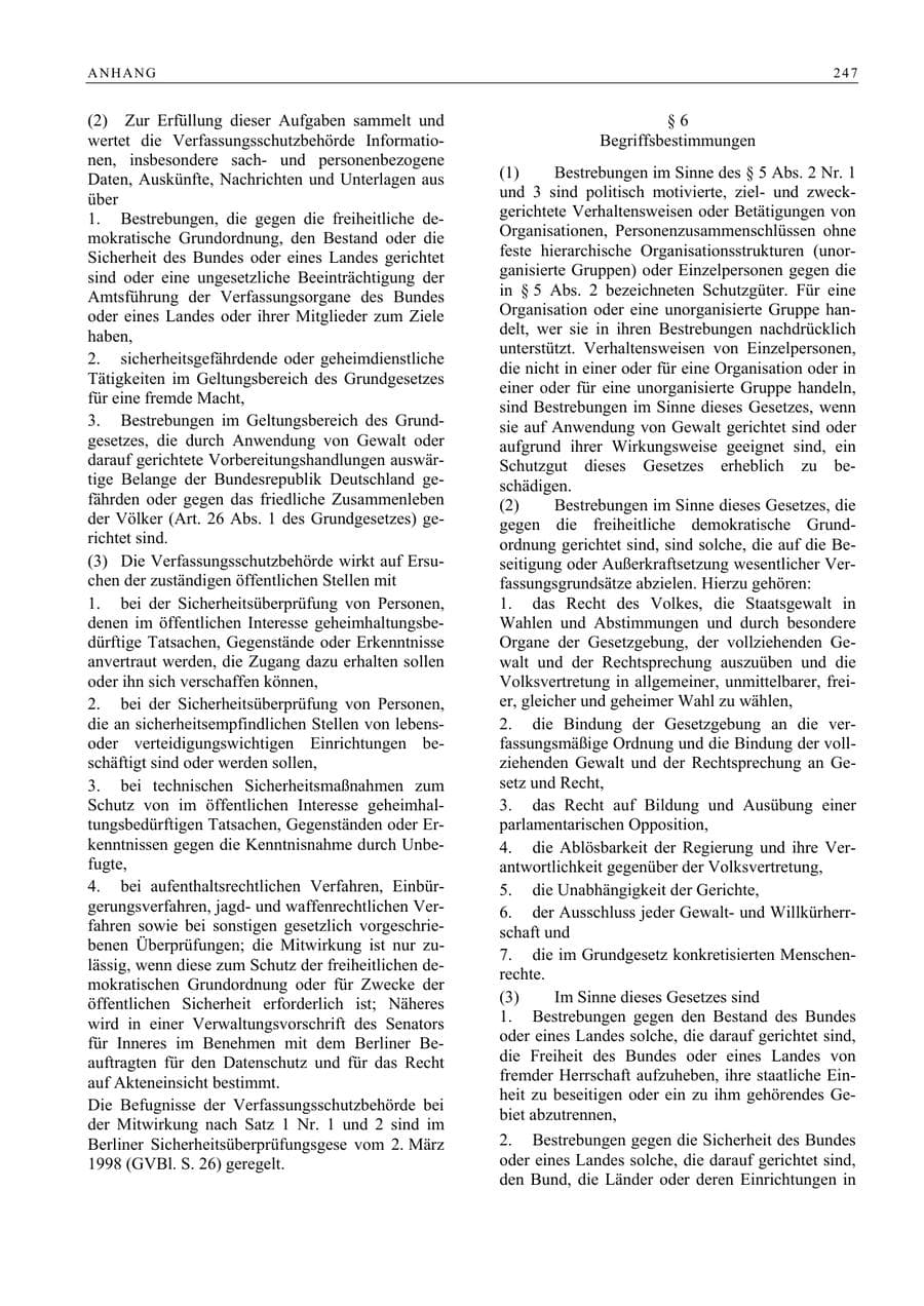 Seite 260 des Verfassungsschutzbericht 2009 Berlin