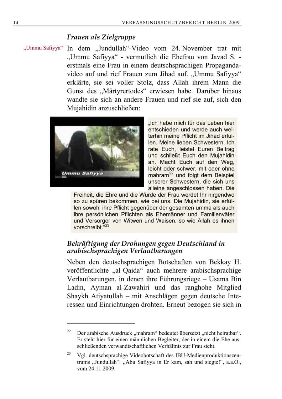 Seite 27 des Verfassungsschutzbericht 2009 Berlin