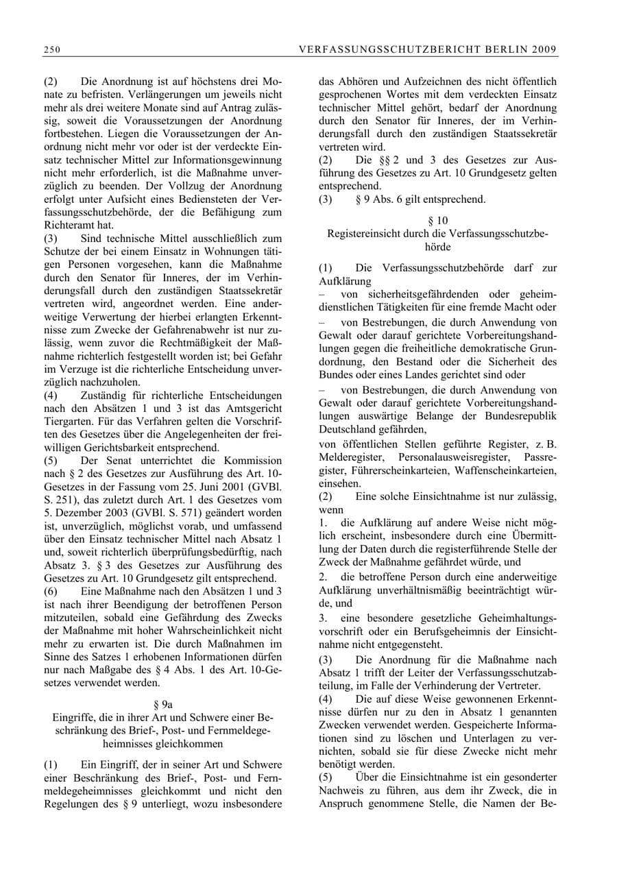 Seite 263 des Verfassungsschutzbericht 2009 Berlin
