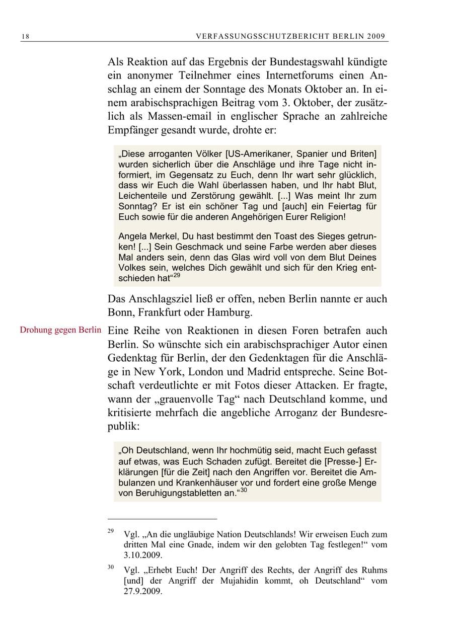 Seite 31 des Verfassungsschutzbericht 2009 Berlin