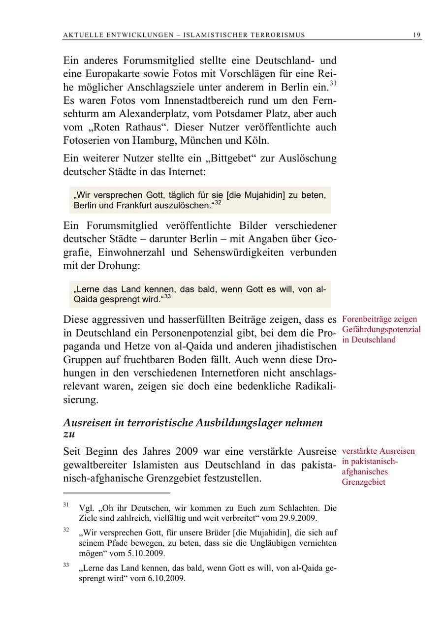 Seite 32 des Verfassungsschutzbericht 2009 Berlin
