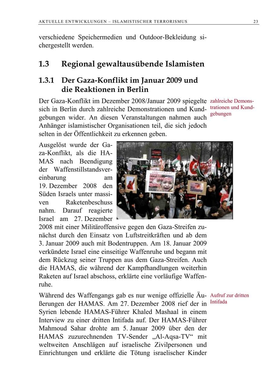 Seite 36 des Verfassungsschutzbericht 2009 Berlin