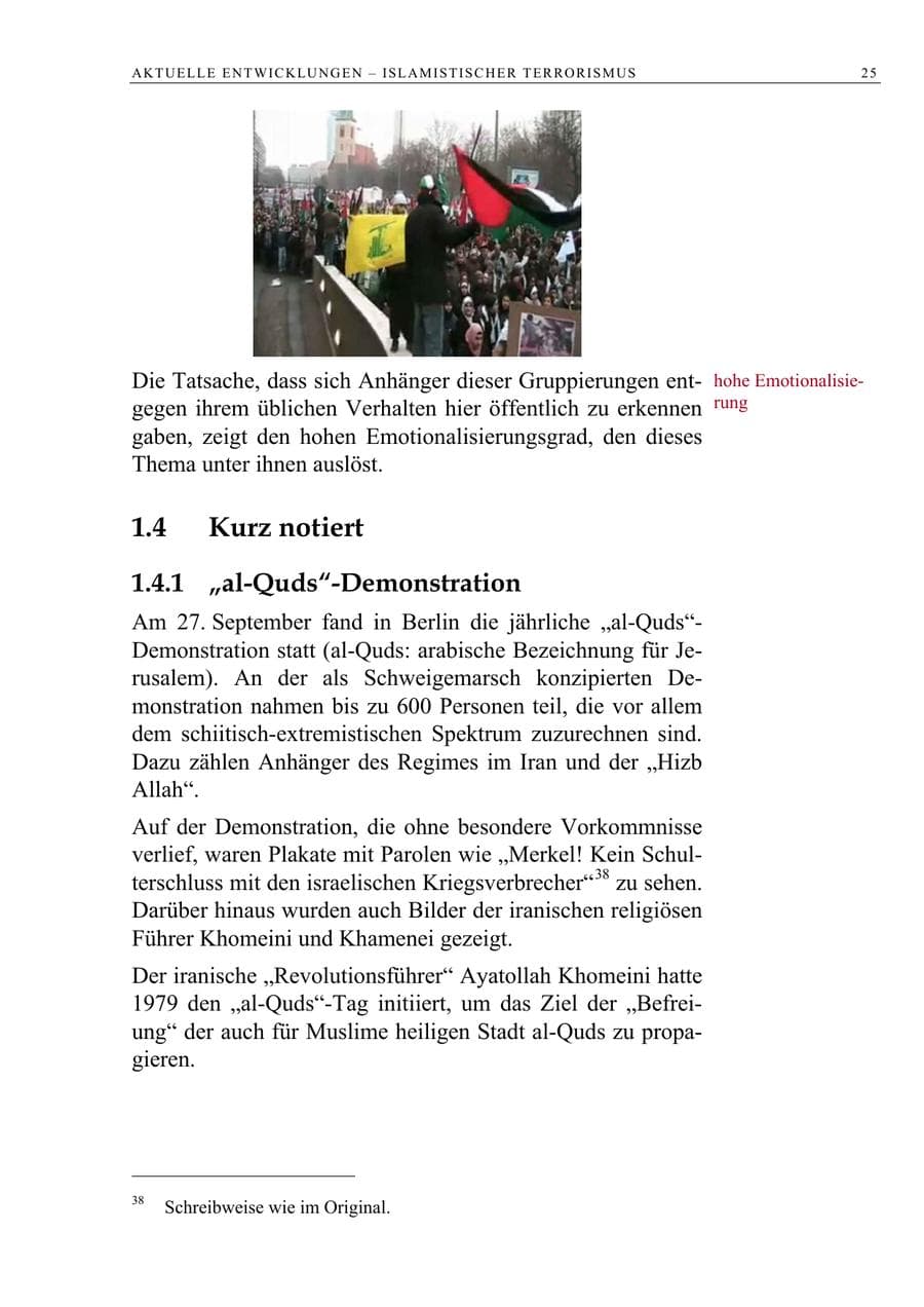 Seite 38 des Verfassungsschutzbericht 2009 Berlin